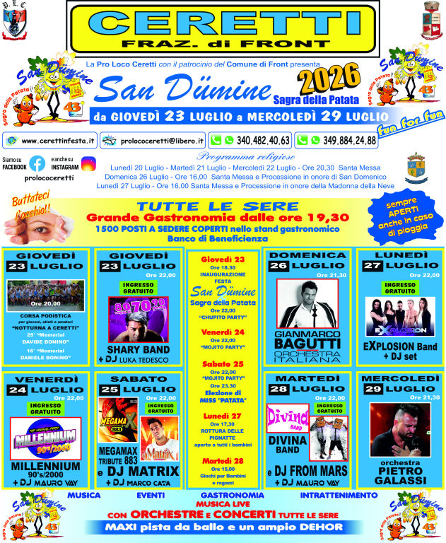 Manifestino Festa San Domenico 2026